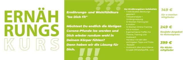 Ernährungs- und Wolfühlkurs “Iss Dich Fit”