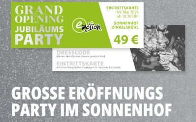 Grand Opening & Jubiläums-Party im Sonnenhof